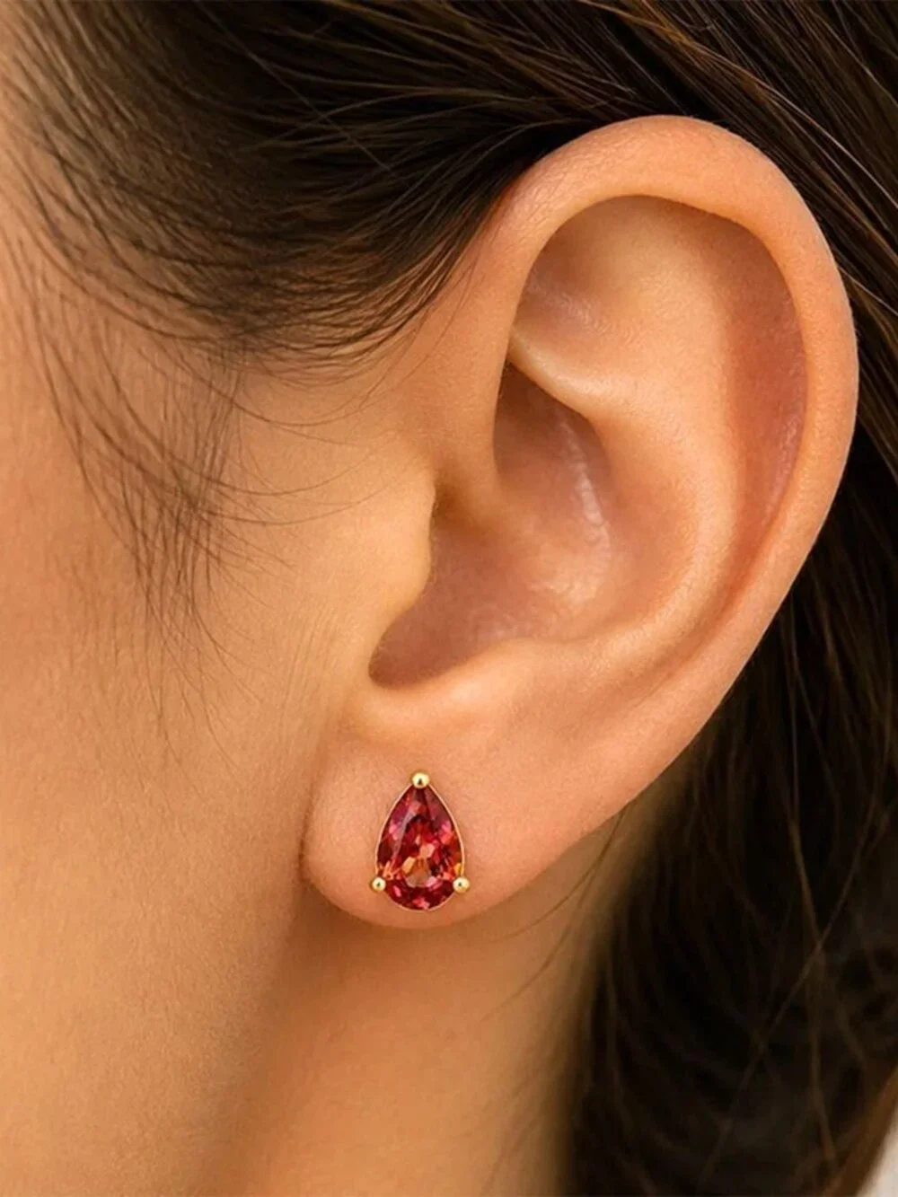 Created 1.86 Cts Azotic Topaz Stud Earrings 14k Yellow Gold